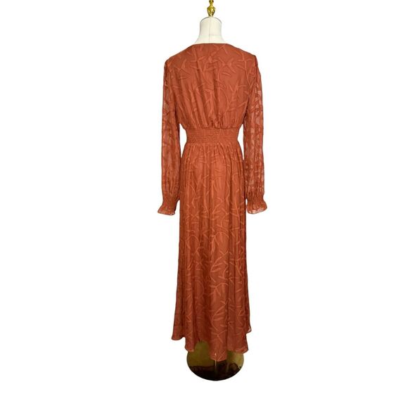 Baltic Born Women’s Large Bridget Textured Maxi Dress Rust Winter Wedding NEW - Picture 10 of 12